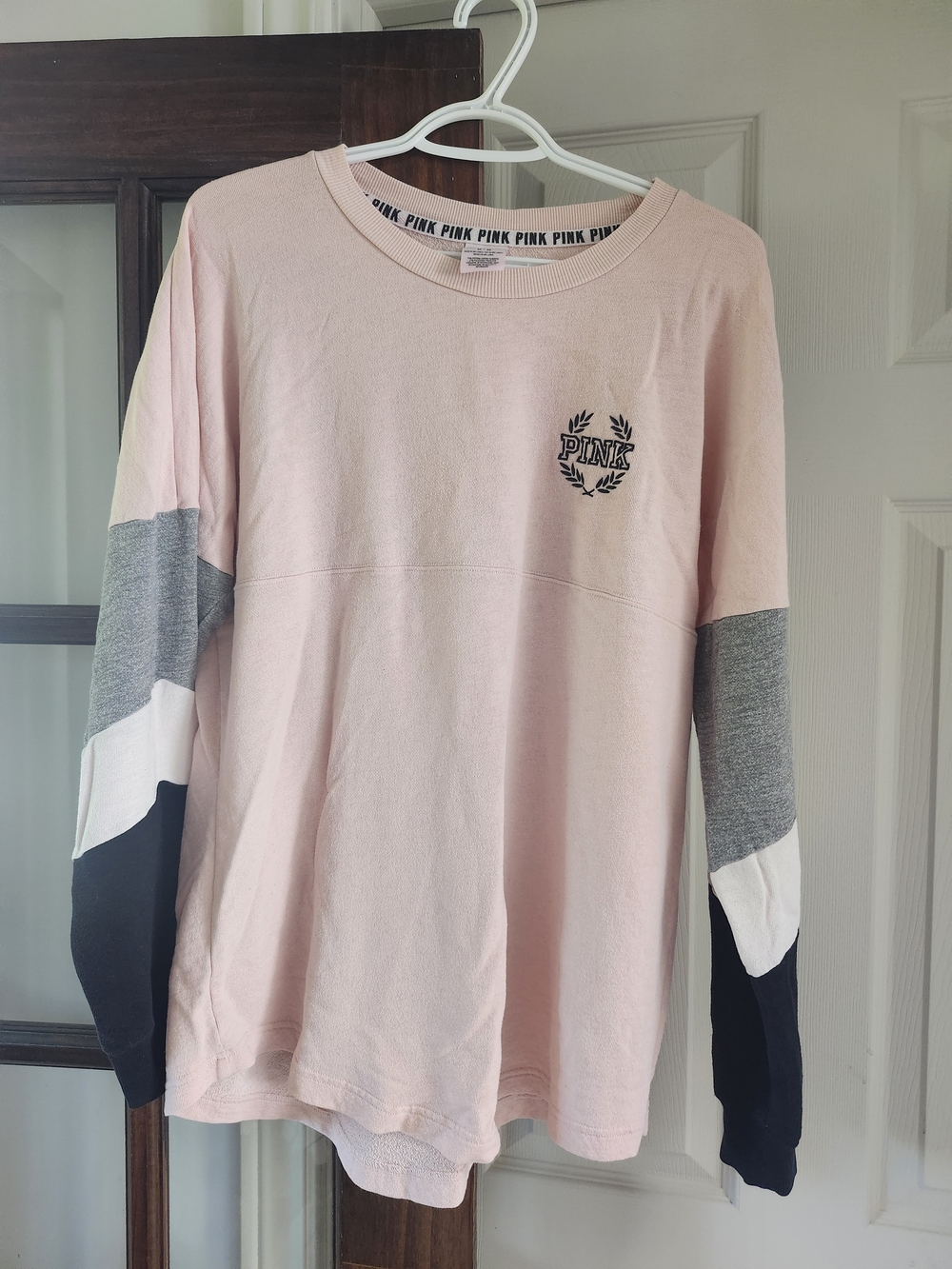 PINK Victoria's Secret Pink Colorblock Crewneck Sweater